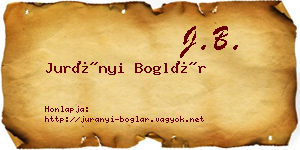 Jurányi Boglár névjegykártya